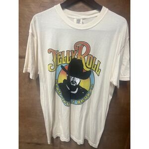 Comfort Colors Jelly Roll Beautifully Broken Ivory Graphic T-Shirt Mens Large L